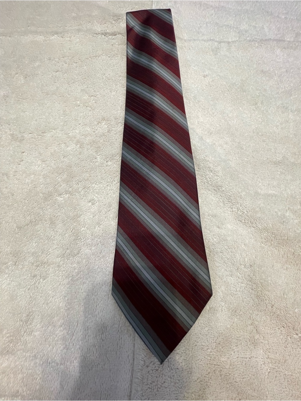 Axist Burgundy and Gray Diagonal Stripe Tie